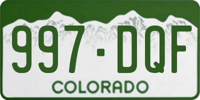 CO license plate 997DQF