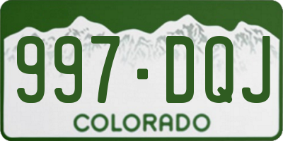 CO license plate 997DQJ