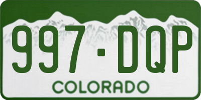 CO license plate 997DQP