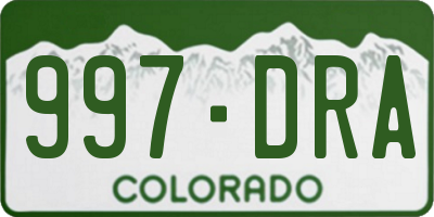 CO license plate 997DRA