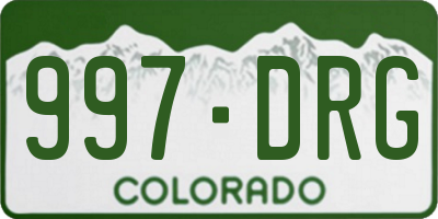 CO license plate 997DRG