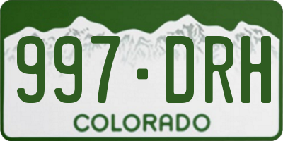 CO license plate 997DRH