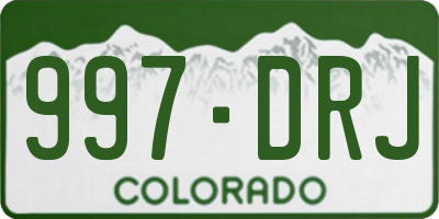 CO license plate 997DRJ