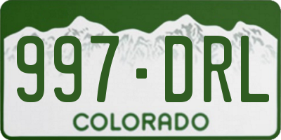 CO license plate 997DRL