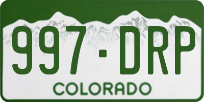 CO license plate 997DRP