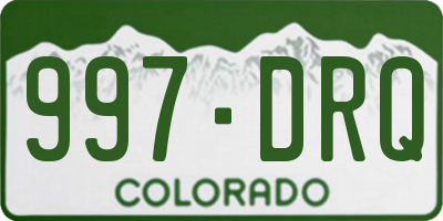 CO license plate 997DRQ