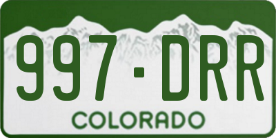 CO license plate 997DRR