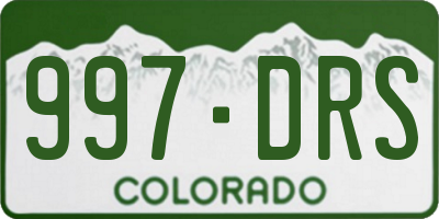CO license plate 997DRS