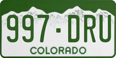 CO license plate 997DRU