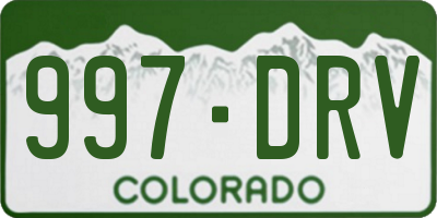 CO license plate 997DRV