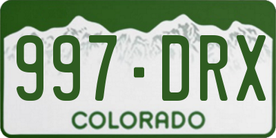 CO license plate 997DRX