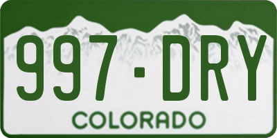 CO license plate 997DRY