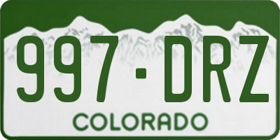 CO license plate 997DRZ