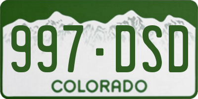 CO license plate 997DSD