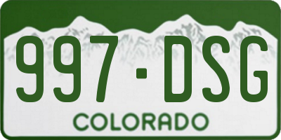 CO license plate 997DSG
