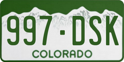 CO license plate 997DSK
