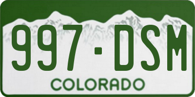 CO license plate 997DSM