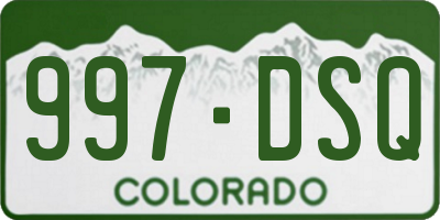 CO license plate 997DSQ