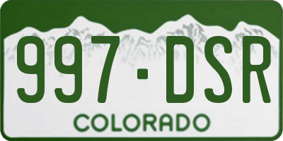 CO license plate 997DSR