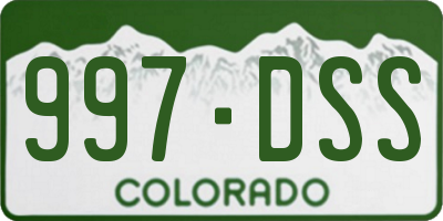 CO license plate 997DSS