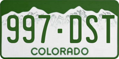 CO license plate 997DST
