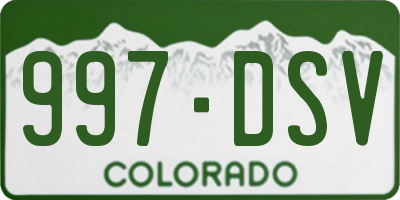 CO license plate 997DSV
