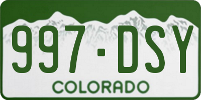 CO license plate 997DSY