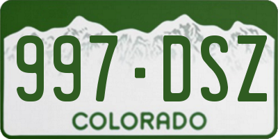 CO license plate 997DSZ