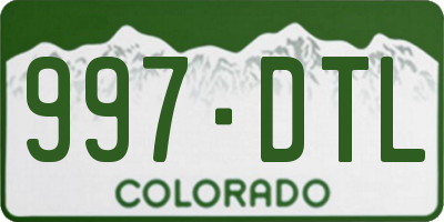 CO license plate 997DTL