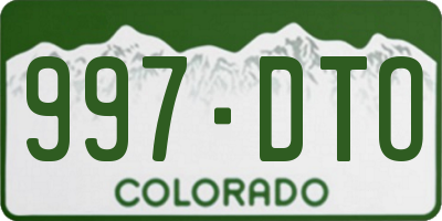 CO license plate 997DTO