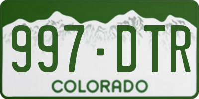 CO license plate 997DTR