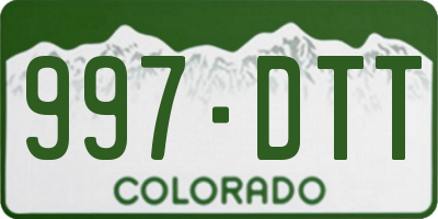 CO license plate 997DTT