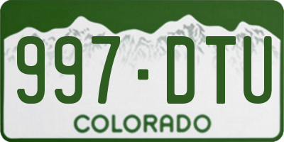 CO license plate 997DTU