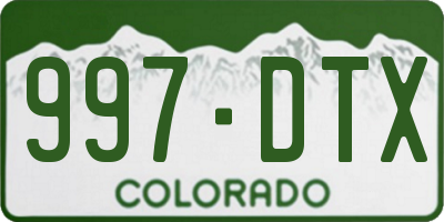 CO license plate 997DTX