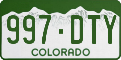 CO license plate 997DTY