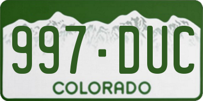 CO license plate 997DUC