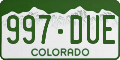 CO license plate 997DUE