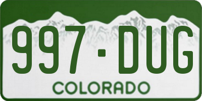 CO license plate 997DUG