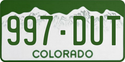CO license plate 997DUT