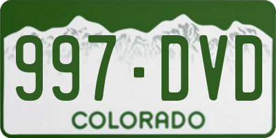 CO license plate 997DVD