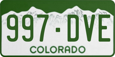 CO license plate 997DVE
