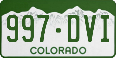 CO license plate 997DVI