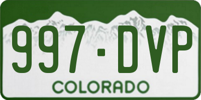 CO license plate 997DVP