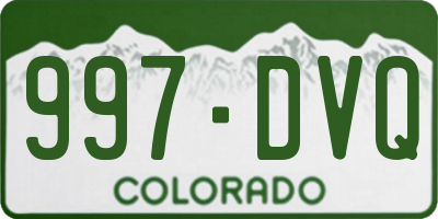 CO license plate 997DVQ