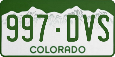 CO license plate 997DVS