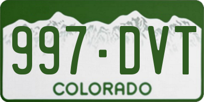 CO license plate 997DVT