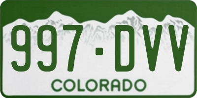 CO license plate 997DVV
