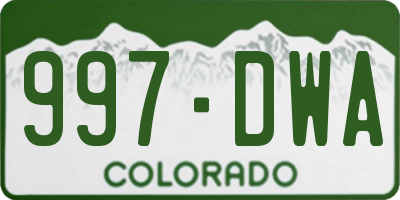 CO license plate 997DWA