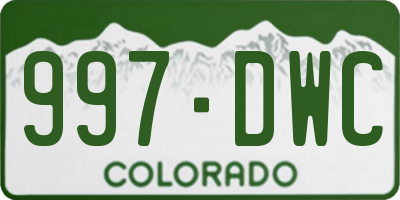 CO license plate 997DWC