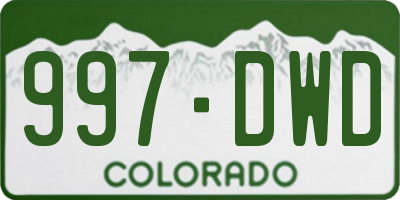 CO license plate 997DWD